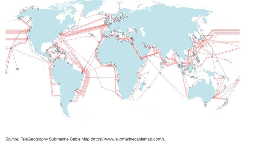 Cablurile submarine sunt vitale pentru noua economie globală. Sursa: Submarinecablemap.com