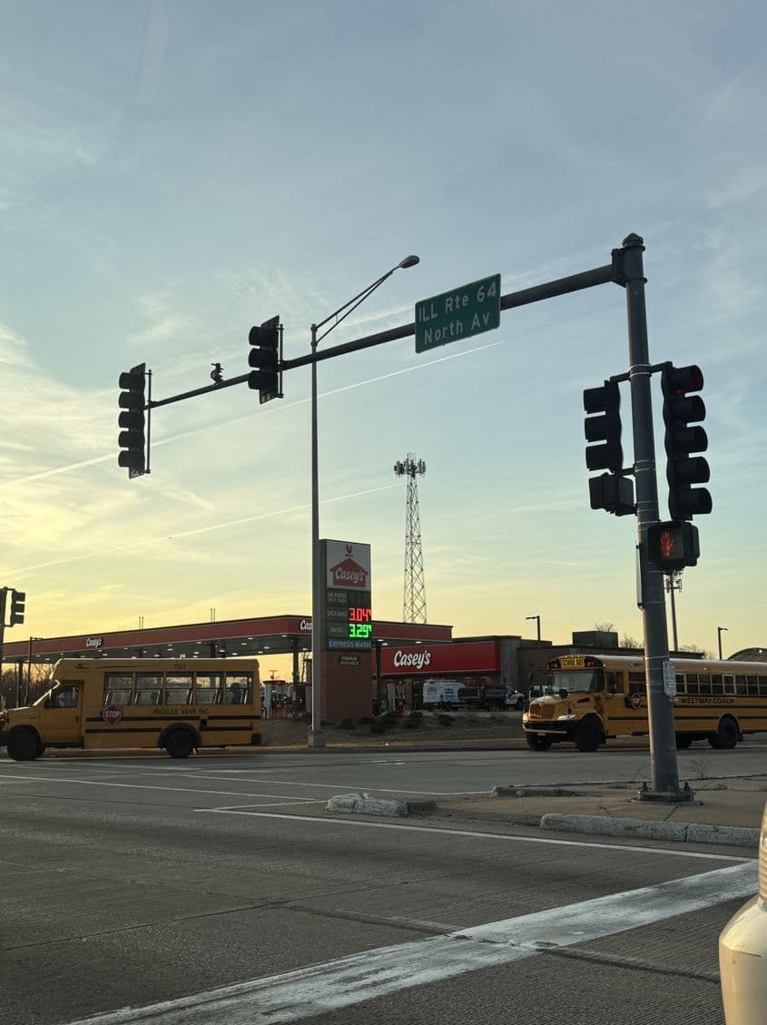 Autobuzele galbene de școală, dimineața, Chicago FOTO: Laura Popa
