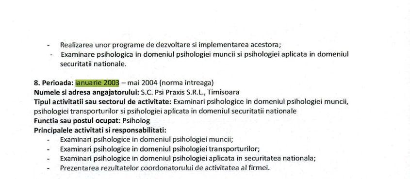 Laura Pătruț a trecut în CV că a lucrat ca psiholog, înainte să își ia licența.