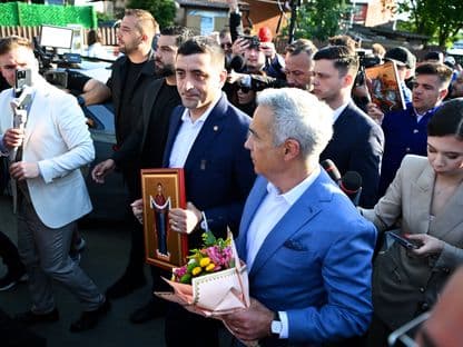 George Simion și Călin Georgescu. Inquam Photos / Alex Nicodim