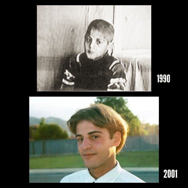 Izidor, în 1990 (sus) și în 2001.