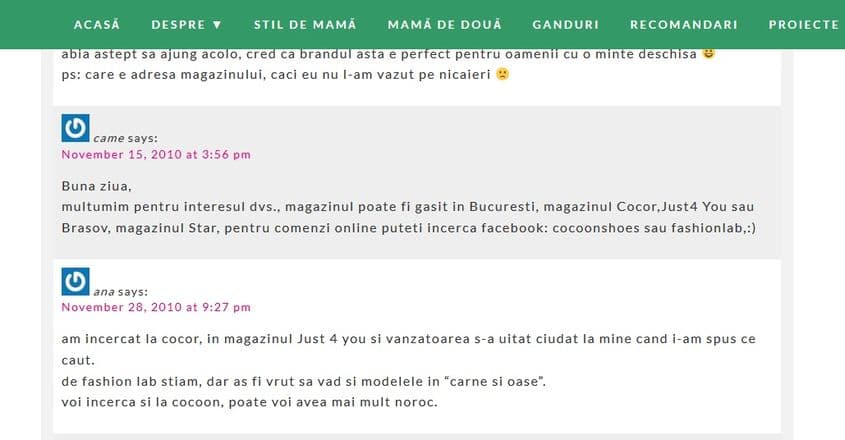 Un schimb de replici între Came Cocoon și o clientă a magazinului.