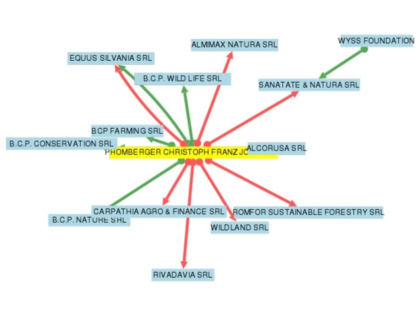 Cele 12 firme au un administrator comun, pe Christoph Promberger. Sursa: Registrul Comerțului
