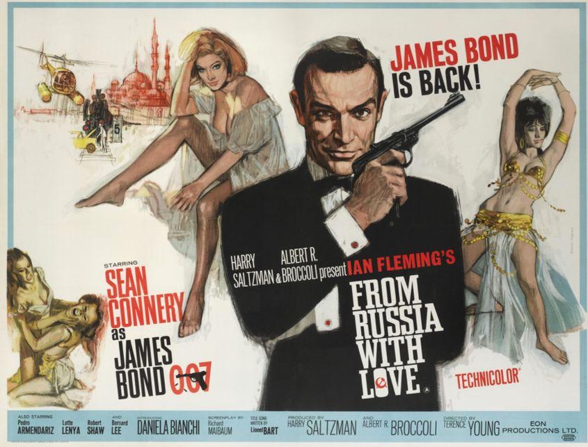 Afișul filmului From Russia with Love din seria James Bond, apărut în 1963.