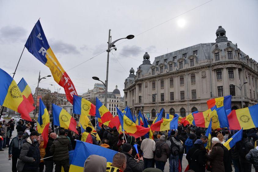 Prorestului AUR din București. Foto Lucian Muntean