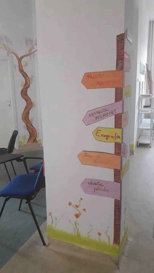 Cu bani de la TDS, organizația Life Education for All a înveselit pereții spitalelor de pediatrie din Cluj. Foto: Life Education for All