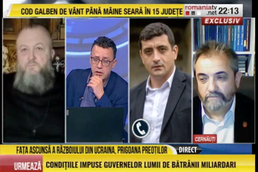 Serhii Hakman (foto dreapta) într-o emisiune difuzată de RTV, în care spune că i s-a tăiat microfonul
