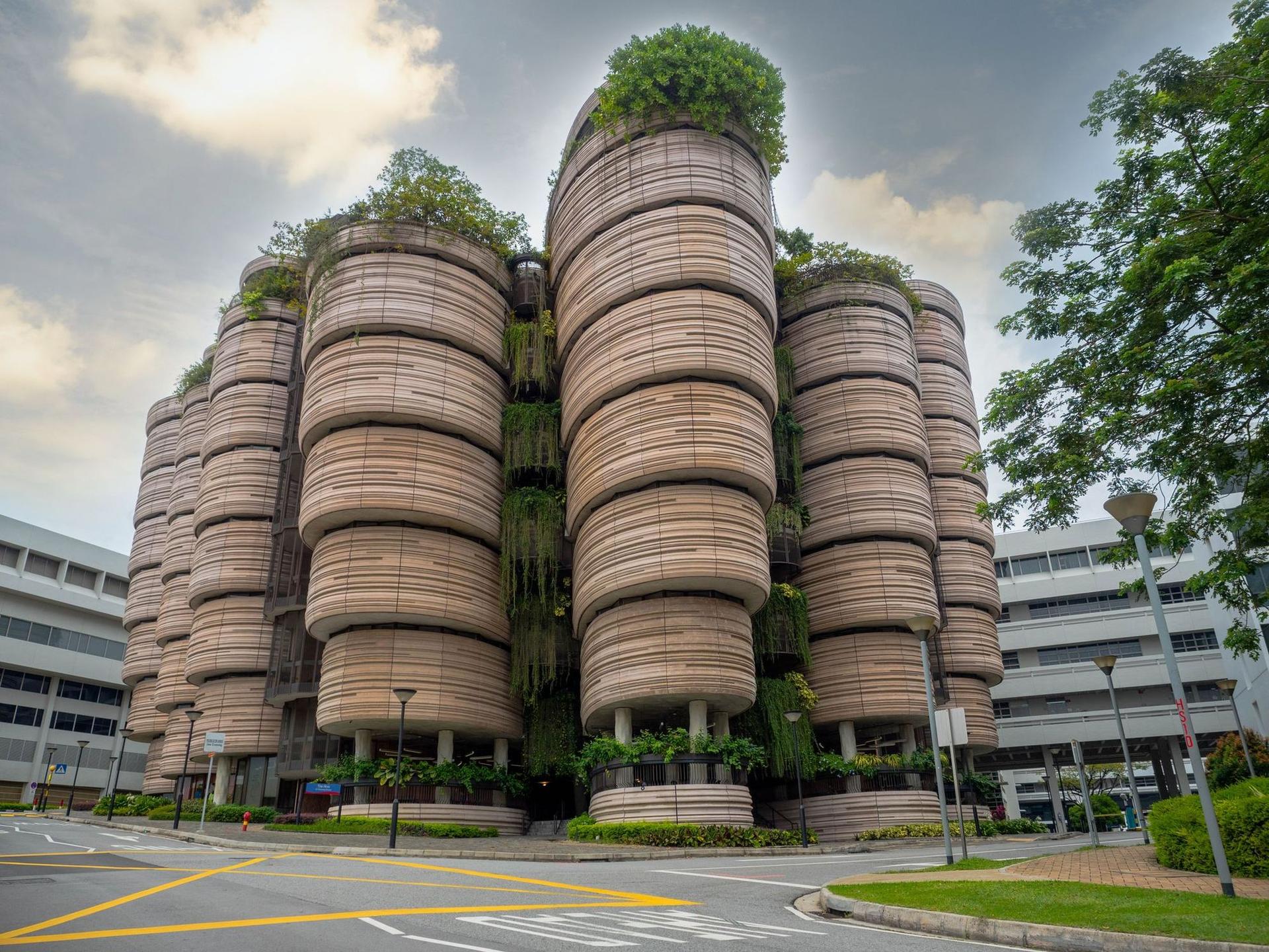 The Hive (Stupul), Universitatea Tehnologică Nanyang. Foto <a target="_blank" href="https://www.dreamstime.com/thebigland88_info">Thanakorn Suppamethasawat</a> - <a target="_blank" href="https://www.dreamstime.com/photos-images/singapore-20green.html">Dreamstime.com</a>