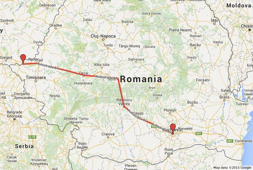Autostrada A1: București-Pitești-Sibiu-Deva-Nădlac.