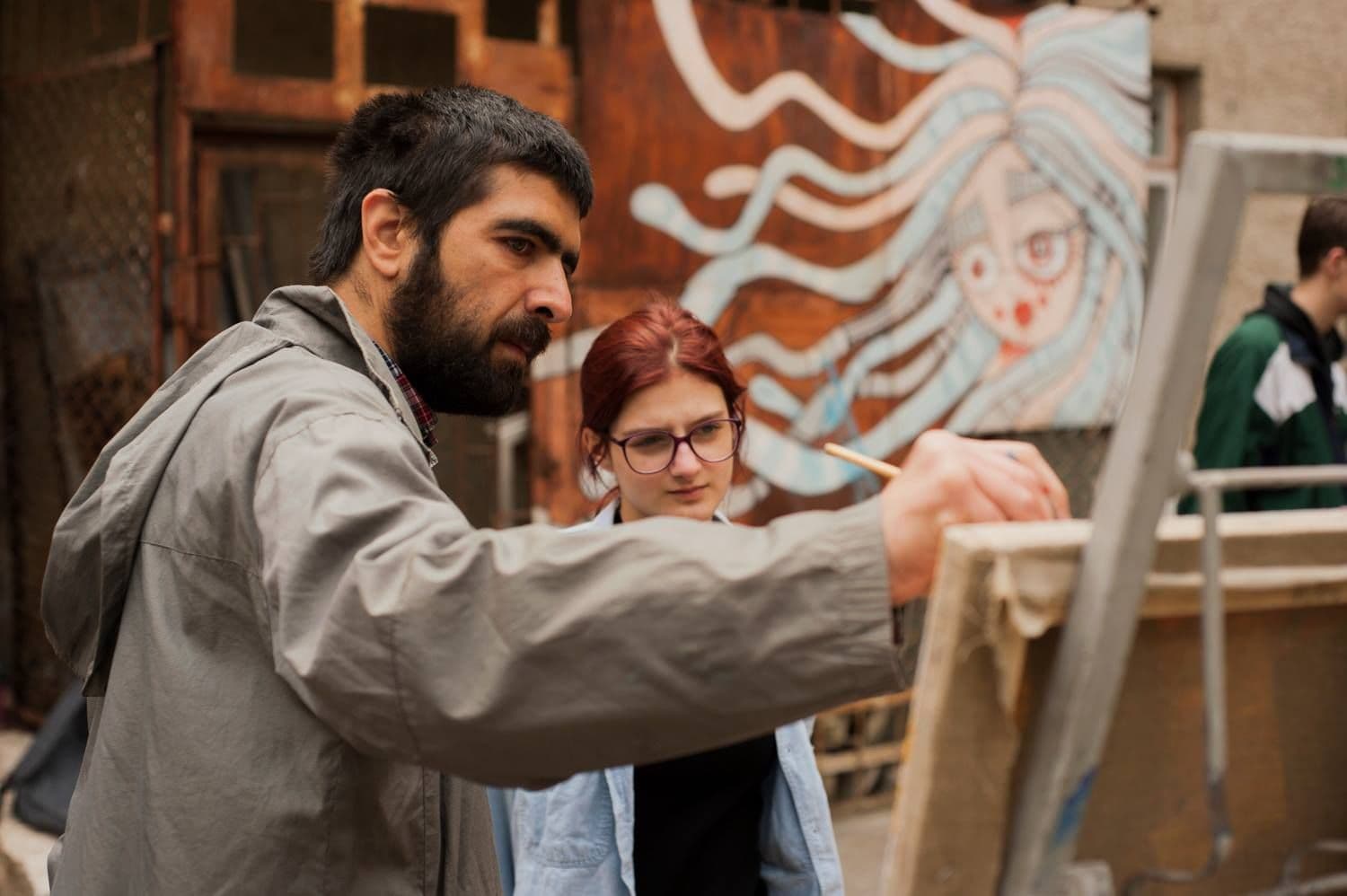 Giuliano Nardin la Colegiul Republican de Arte Plastice A. Plămădeală în cadrul Arbor Master Classes in Art 2019. Foto arhiva ARBOR