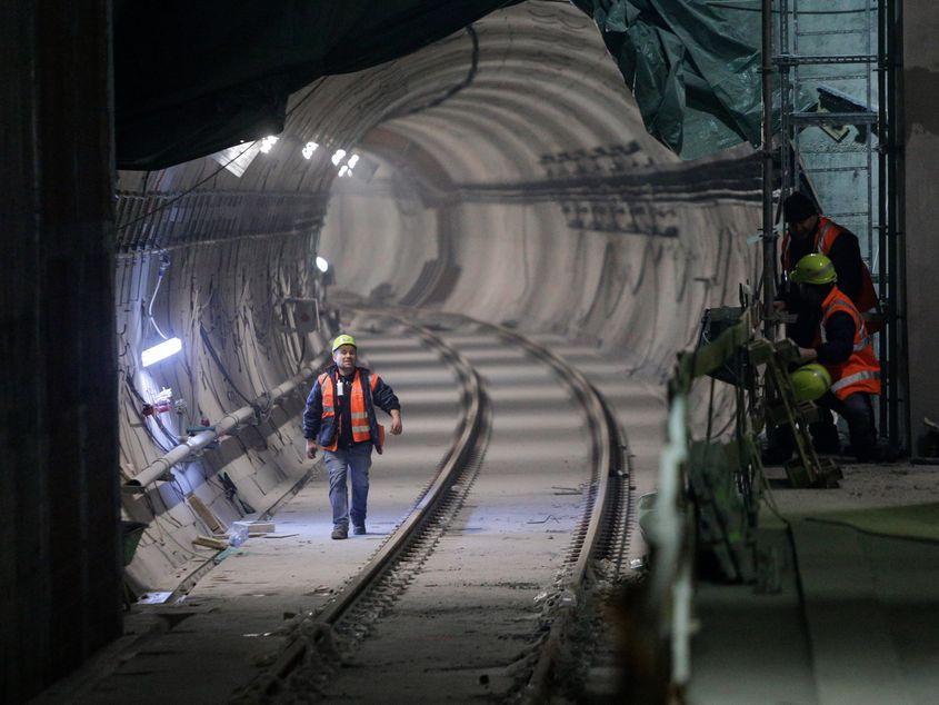Imagine de pe Magistrala 5 de metrou din București, aflată în lucru. Foto: George Călin / Inquam Photos