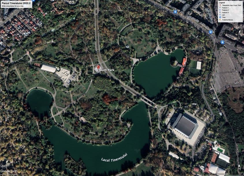 Același parc, 20 de ani mai târziu. Foto: Google Earth