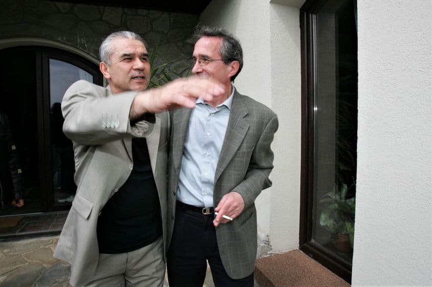 Valentin Ceaușescu și Anghel Iordănescu. Aniversarea a 20 de ani de la câștigarea Cupei Campionilor a echipei Steaua București de la Sevilia în 1986 Foto Lucian Muntean