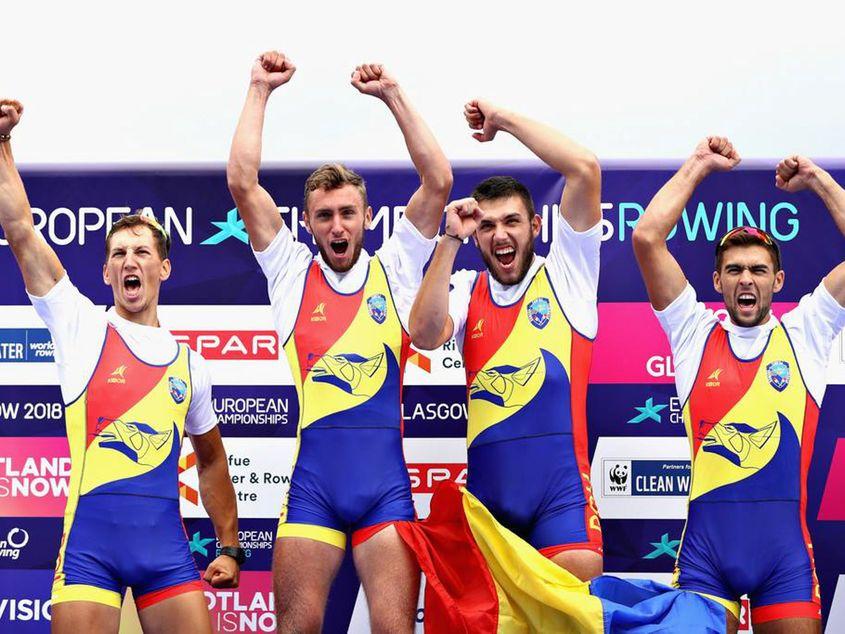 Echipajul de patru rame: Ciprian Huc, Ștefan Berariu, Cosmin Pascari și Mihai Țigănescu foto: arhiva personală
