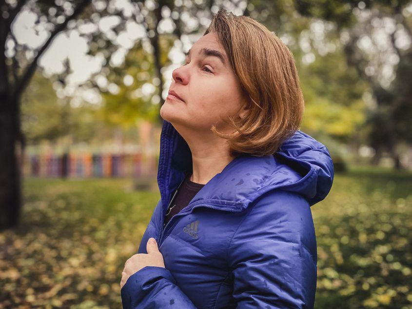 Iryna în parcul ei preferat, în Drumul Taberei. Foto: Luiza Popovici