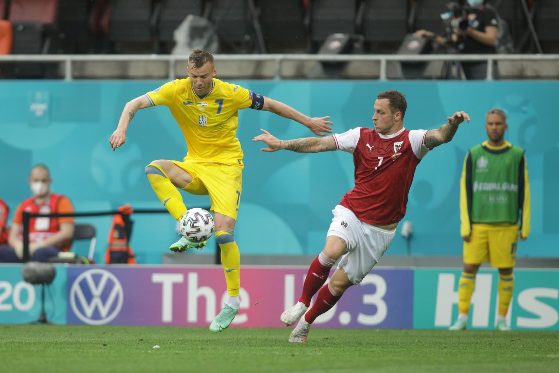 Meciul de fotbal disputat de reprezentativele Ucrainei și Austriei în România, pe Arena Națională, în cadrul grupei C a UEFA EURO 2020, în București, 21 iunie 2021. Inquam Photos / Octav Gane