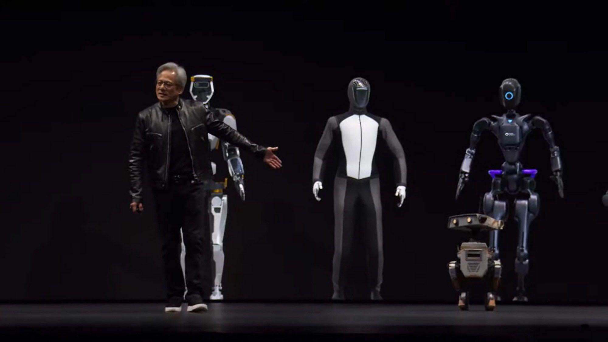 Roboții prezentați de șeful NVIDIA în 2024 sunt de toate formele, inclusiv roboți Disney care ar putea face furori în casele celor care și-i vor permite, începând din 2025
