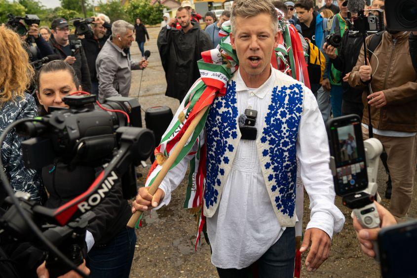 Liderul opoziţiei din Ungaria Peter Magyar, în vizita sa în România, 2025. Foto: Raul Ștef