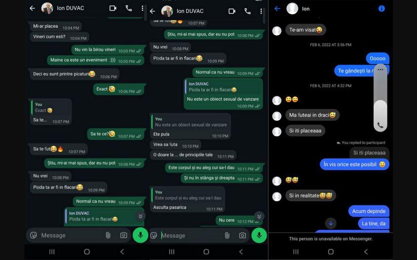 Fragmente de discuție dintre Ion Duvac și Cristina*, o fostă clientă de terapie. Psihologul încalcă toate standardele profesiei pe care o practică.