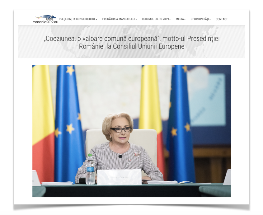 Printscreen de pe site-ul romania2019.eu.