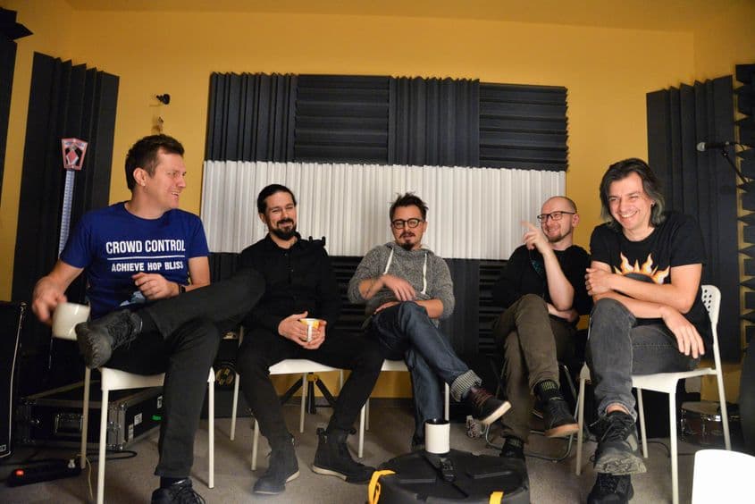 (De la stânga la dreapta) Dan Byron, Chico, Dan Georgescu, Laszlo Demeter și Sergiu Mitrofan. Foto: Lucian Muntean.