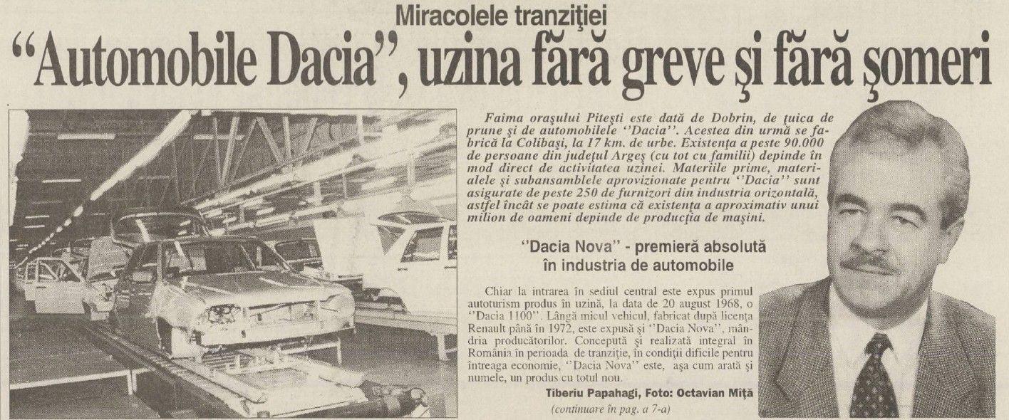 Directorul uzinei, Constantin Stroe, încerca să țină uzina pe linia de plutire fără să dea prea mulți oameni afară. Foto: <em>Cronica Română, 1996</em> / Arcanum