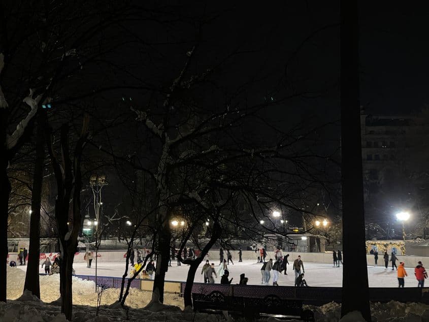 Patinoar în Grădina Cișmigiu, februarie 2025. Foto: PressOne