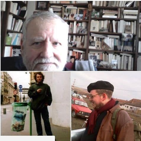 Claude Karnoouh (sus), Claudiu Gaiu (jos, în stânga) și Raoul Weiss.