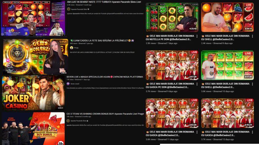Live-urile la „păcănele” sunt la ordinea zilei pe YouTube Foto: Colaj Marius Ivașcu