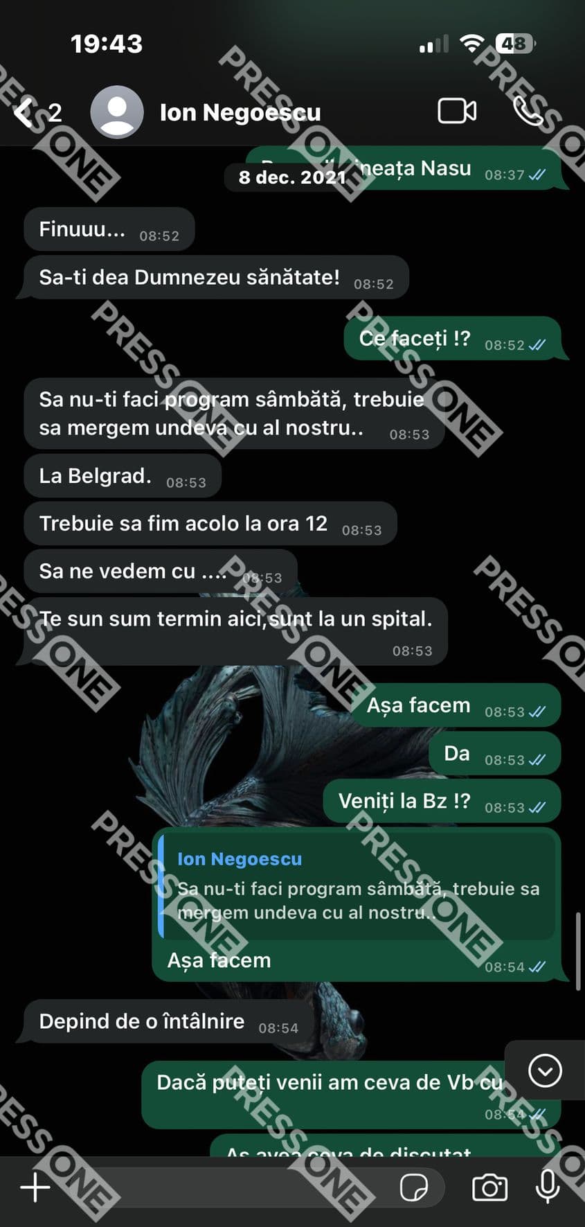 <em>Conversația din 8 februarie despre deplasarea la Belgrad</em>