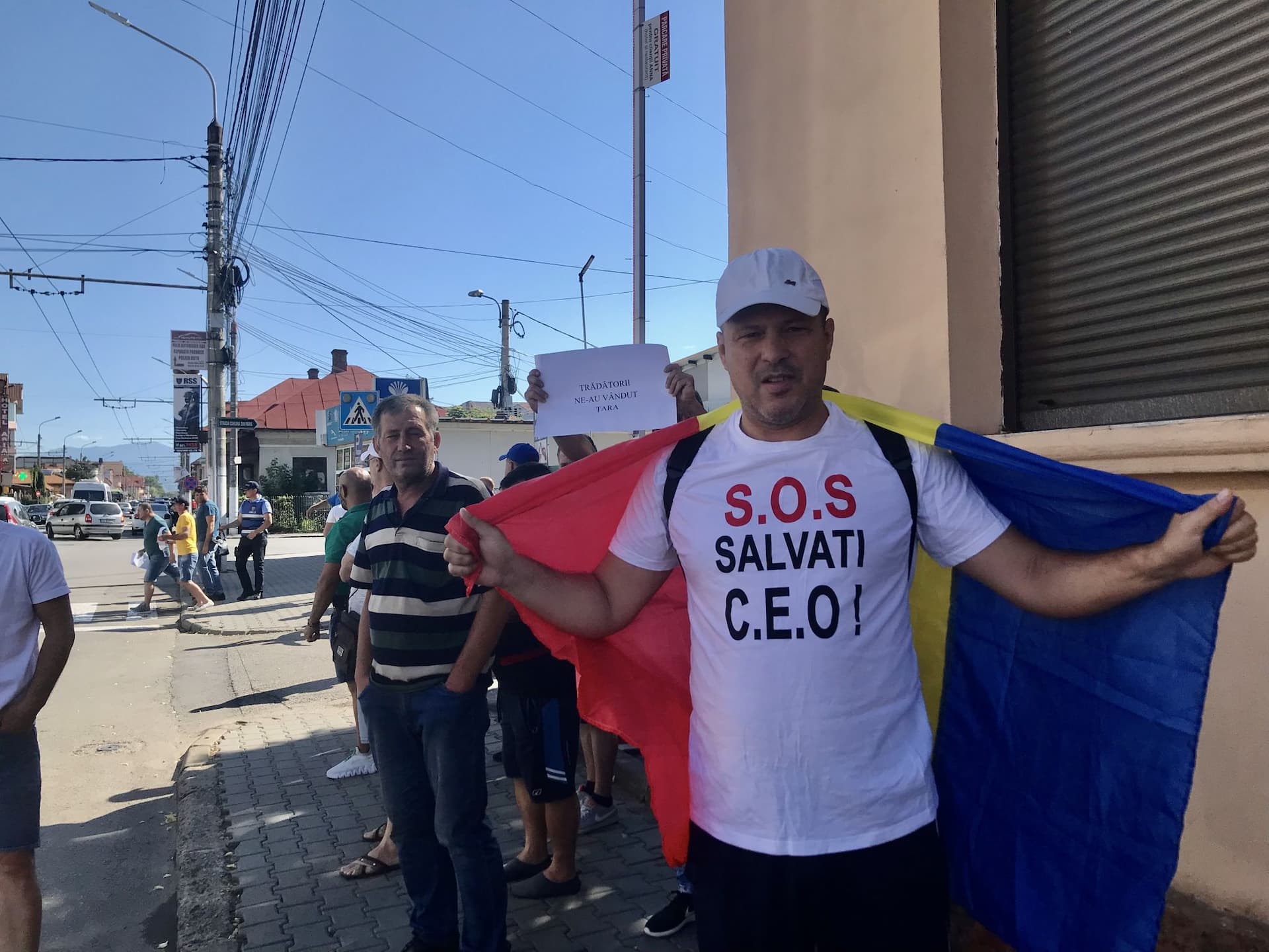 Protest împotriva tranziției energetice în Târgu Jiu. Foto: Mălina Gîndu