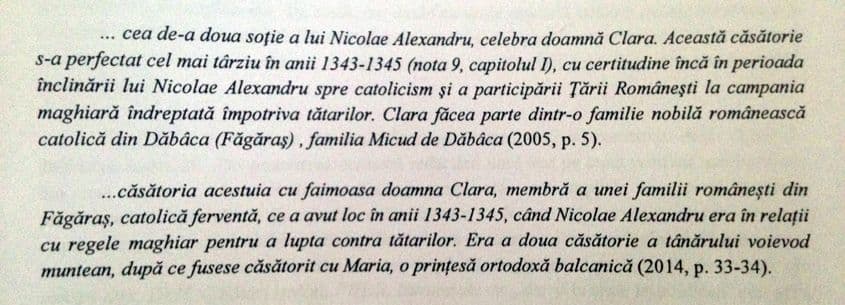 Sus, citat din studiul lui Parfene. Jos, citat din cartea lui Copos.