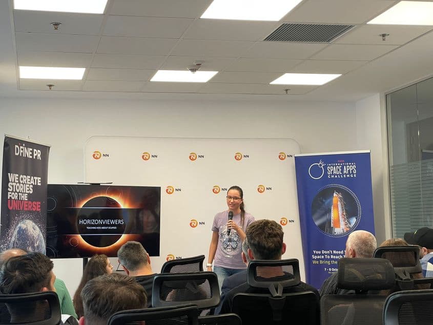 Miruna la NASA Space App Challenge. Foto: Lavinia Niță