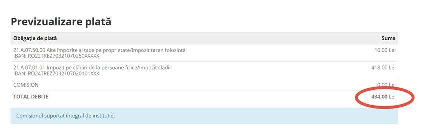 Impozit același apartament 4 camere, valoare aferentă anului 2026