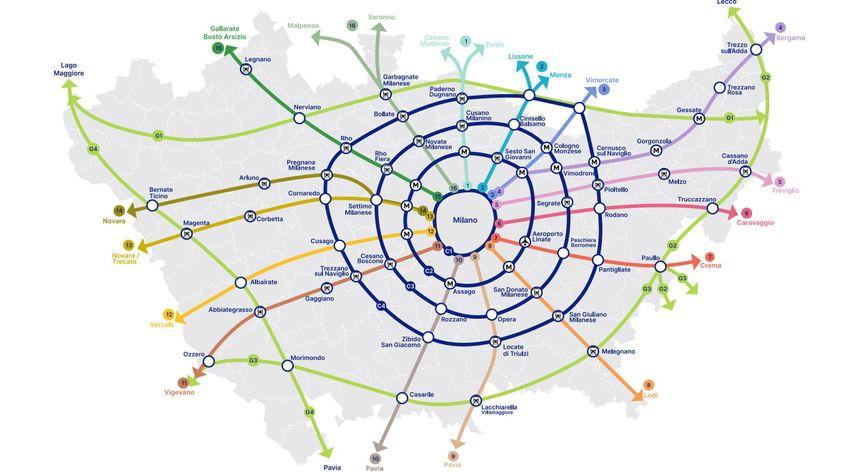 Planul de mobilitate alternativă - culoare de biciclete pentru orașul Milano și regiunea periurbană (2022)
