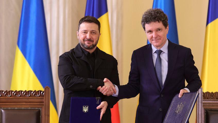 Declarații comune de presă susținute de președintele Nicușor Dan și omologul ucrainean Volodimir Zelenski Foto: Inquam Photos / Octav Ganea