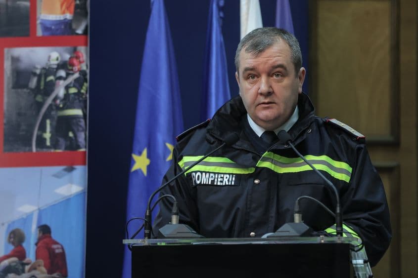 Benone Duduc, la o conferință de presă organizată cu prilejul încheierii „Săptămânii Protecției Civile”, eveniment organizat de DSU și IGSU, la sediul Ministerului Afacerilor Interne din București, 4 martie 2023. FOTO: Inquam Photos / Alexandru Bușcă