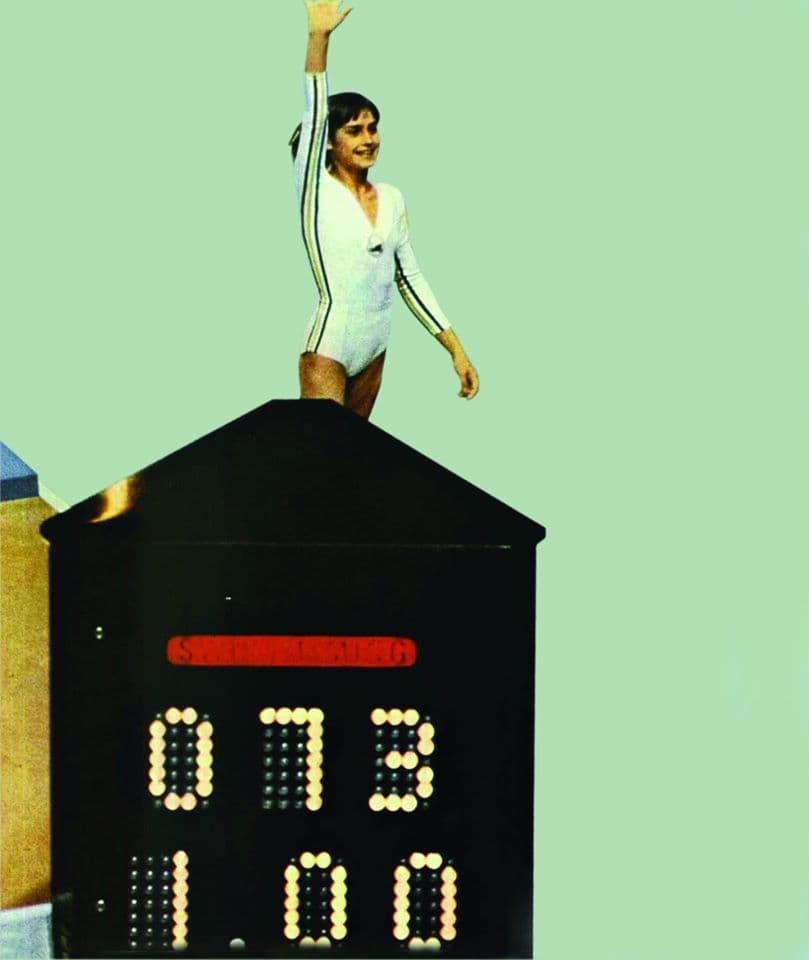 Nadia la Montreal, în 1976. Foto: Federaţia Română de Gimnastică
