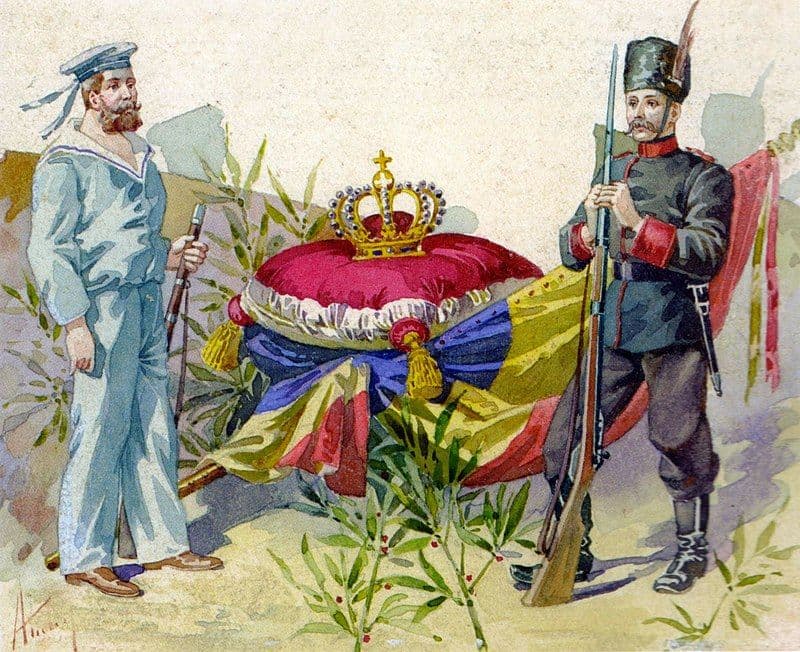 „Coroana regală”, acuarelă de Theodor Aman. Sursa: wikipedia.org