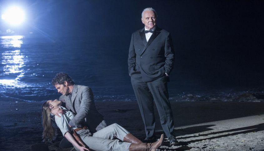 Anthony Hopkins (în dreapta), James Mardsen și Evan Rachel Wood.