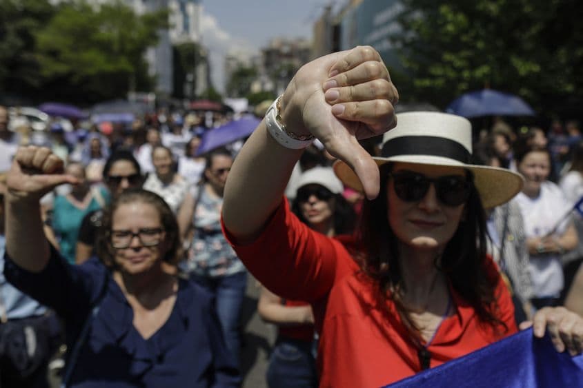 Protest organizat de mai multe sindicate din domeniul educației, în București, 25 mai 2023. Inquam Photos / Octav Ganea